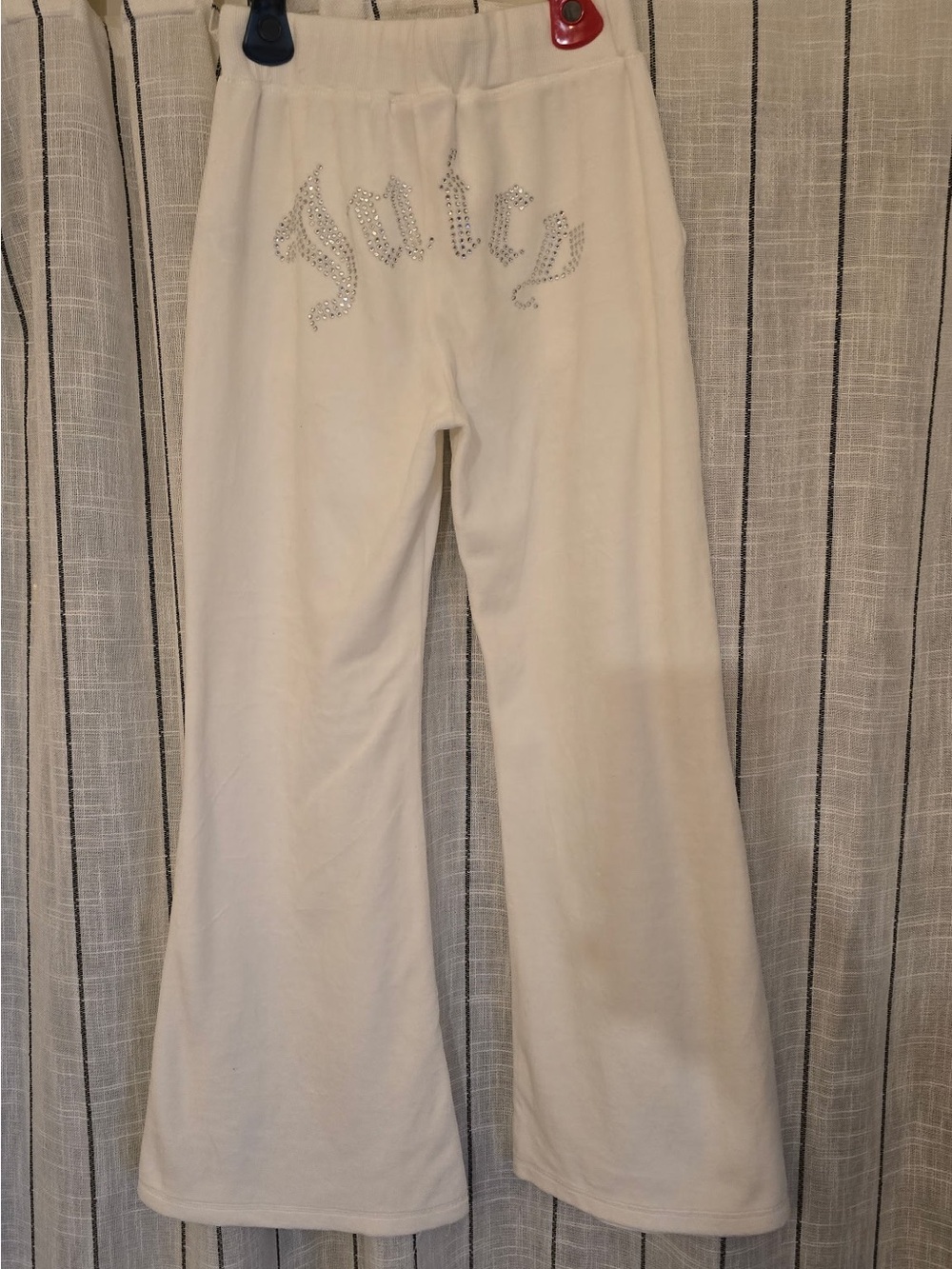 Juicy Couture White Rhinestone 'Juicy' Track Pants